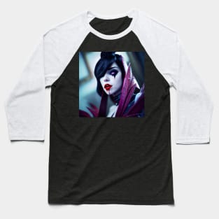 Lady Vampire Halloween Baseball T-Shirt